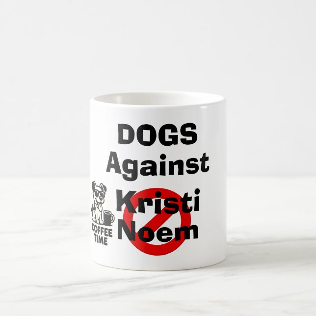 Hunde gegen Kristi Noem Kaffeetasse (Mittel)