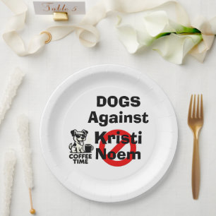 Hunde gegen Kristi Noem Papierplatte Pappteller