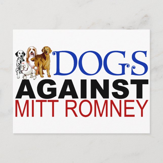 Hunde gegen Mitt Romney Postkarte (Vorderseite)