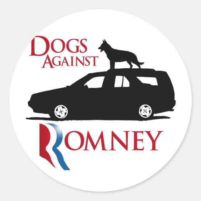 Hunde gegen Romney -.png Runder Aufkleber (Vorderseite)
