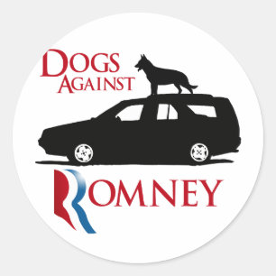 Hunde gegen Romney -.png Runder Aufkleber
