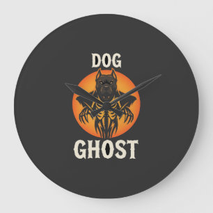 Hunde-Geist-Halloween-Horror-Vektor Große Wanduhr