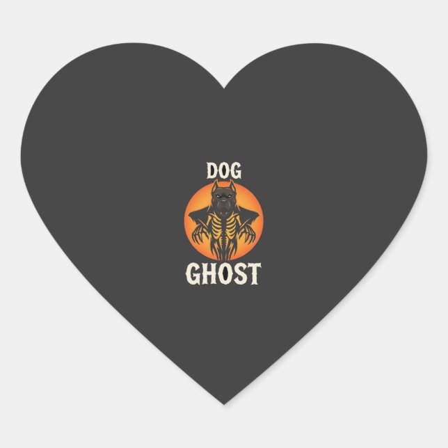 Hunde-Geist-Halloween-Horror-Vektor Herz-Aufkleber (Vorderseite)