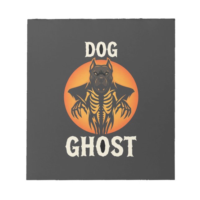 Hunde-Geist-Halloween-Horror-Vektor Notizblock (Vorderseite)