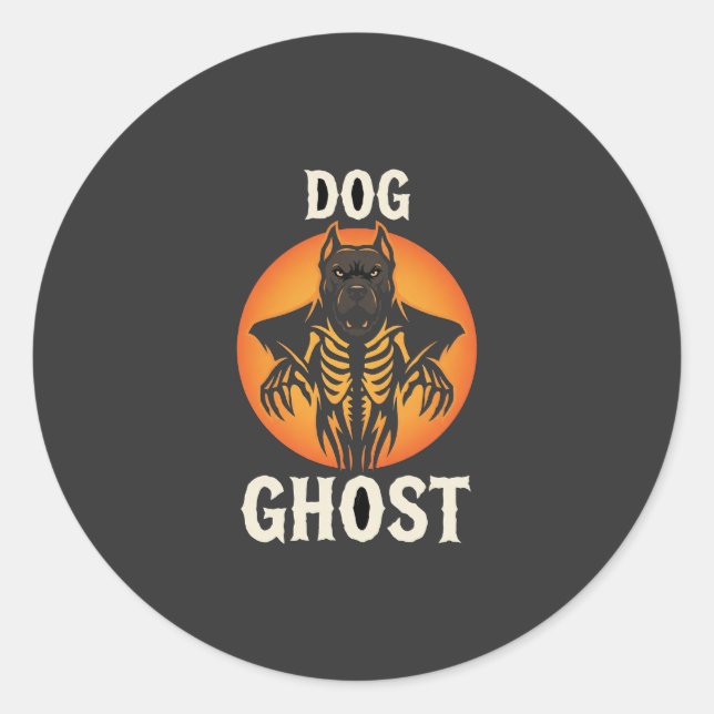Hunde-Geist-Halloween-Horror-Vektor Runder Aufkleber (Vorderseite)