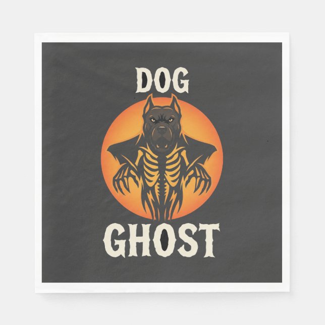 Hunde-Geist-Halloween-Horror-Vektor Serviette (Vorderseite)