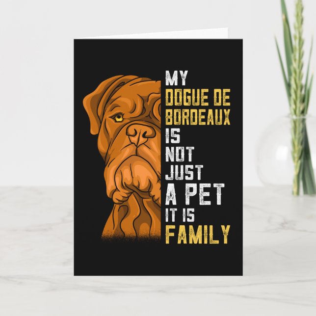 Hunde-Geschenk der Familie Bordeaux Karte (Vorderseite)