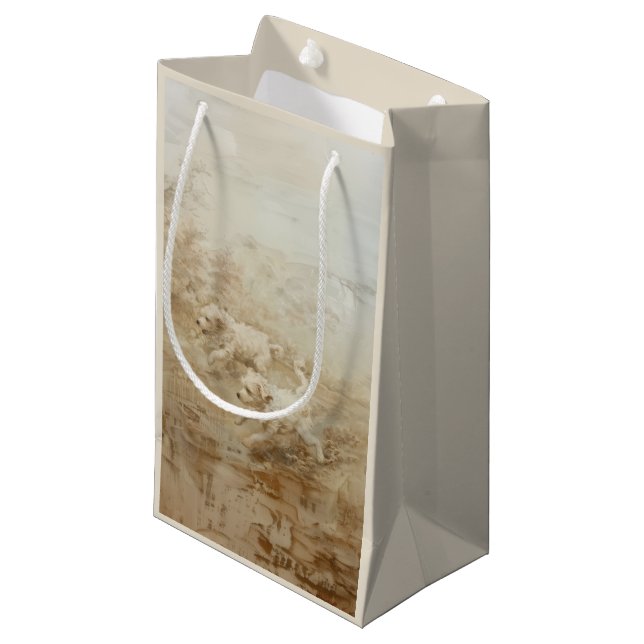 Hunde - Geschenktasche Kleine Geschenktüte (Vorderseite Schrägansicht)