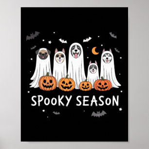 Hunde Gespenster Niedliche Hunde als Ghost Funny H Poster