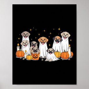 Hunde Gespenster Niedliche Hunde als Ghost Funny H Poster