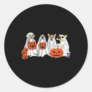 Hunde Ghost Niedlich Hund verkleidet als Ghost Fun Runder Aufkleber