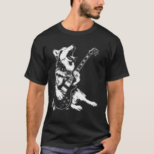 Hunde-Gitarrist Gitarre - Alaskan Husky Vater Mutt T-Shirt