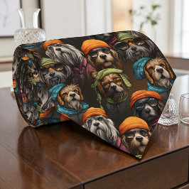 Hunde-Grafik-Halstuch nach Maß Krawatte