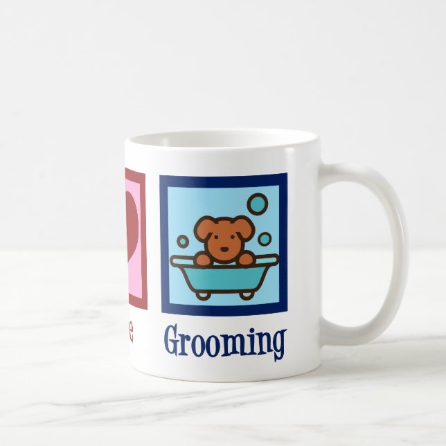 Hunde Groomer Peace Liebe Pet Grooming Kaffeetasse (Rechts)