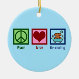 Hunde Groomer Peace Liebe Pet Grooming Keramik Ornament