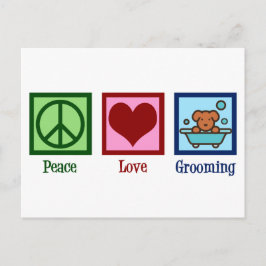 Hunde Groomer Peace Liebe Pet Grooming Postkarte