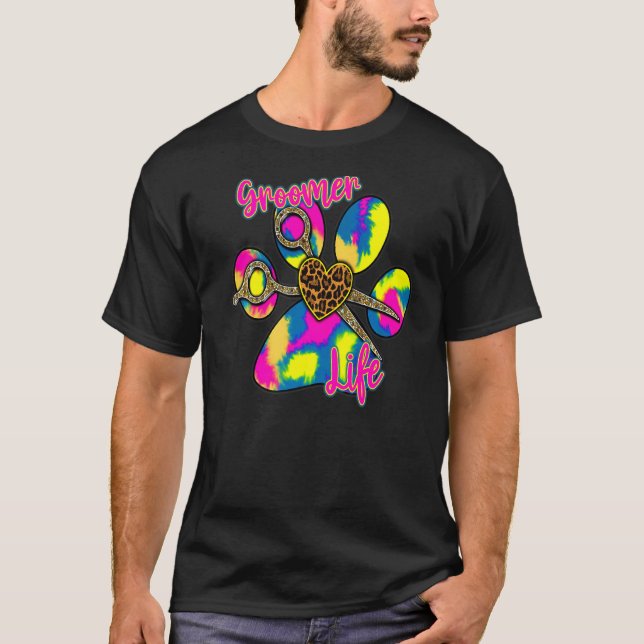 Hunde Groomer Pfotenscheren Pflänzchen Liebe T-Shirt (Vorderseite)