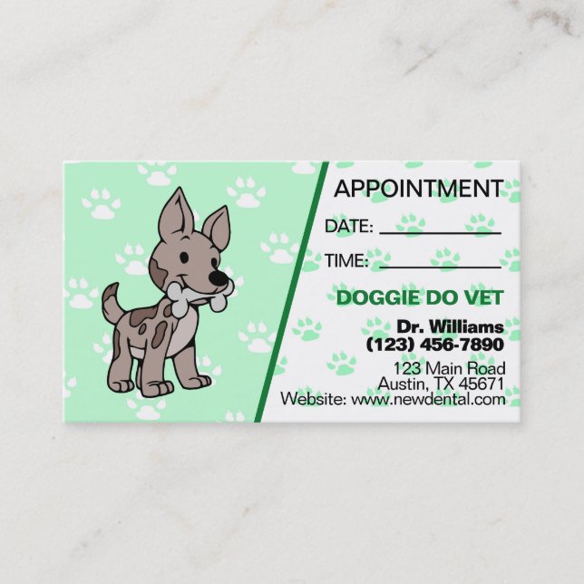 Hunde-Groomer-Stellenkarte Visitenkarte (Vorderseite)