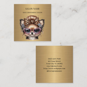 Hunde-Grooming-Salon-Visitenkarte Quadratische Visitenkarte