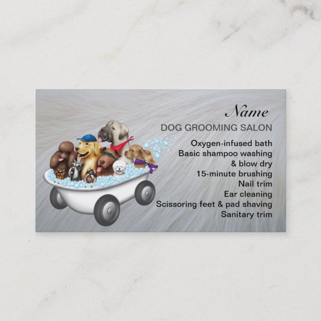 Hunde-Grooming-Salon-Visitenkarte Visitenkarte (Vorderseite)