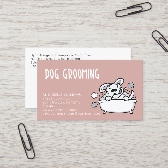 Hunde-Grooming-Services-Visitenkarte Visitenkarte (Vorderseite/Rückseite Beispiel)