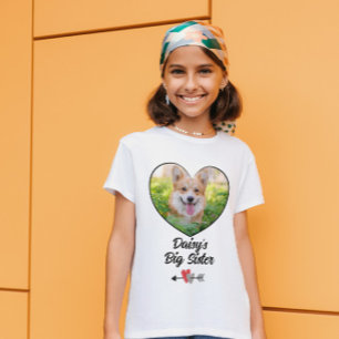 Hunde große Schwester personalisiert Foto T - Shir T-Shirt