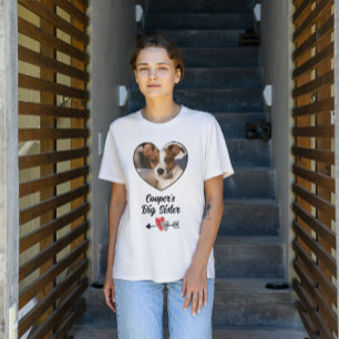 Hunde große Schwester personalisiert Foto & Text T-Shirt