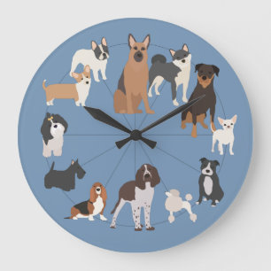 Hunde Große Wanduhr