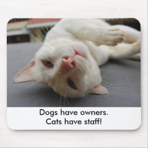 "Hunde haben Eigentümer. Katzen haben Personal." Mousepad