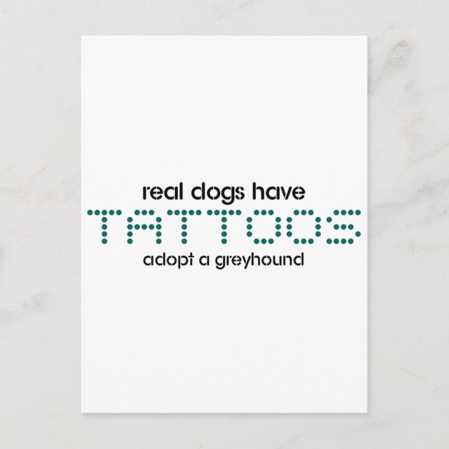Hunde haben Tattoos Postkarte (Vorderseite)