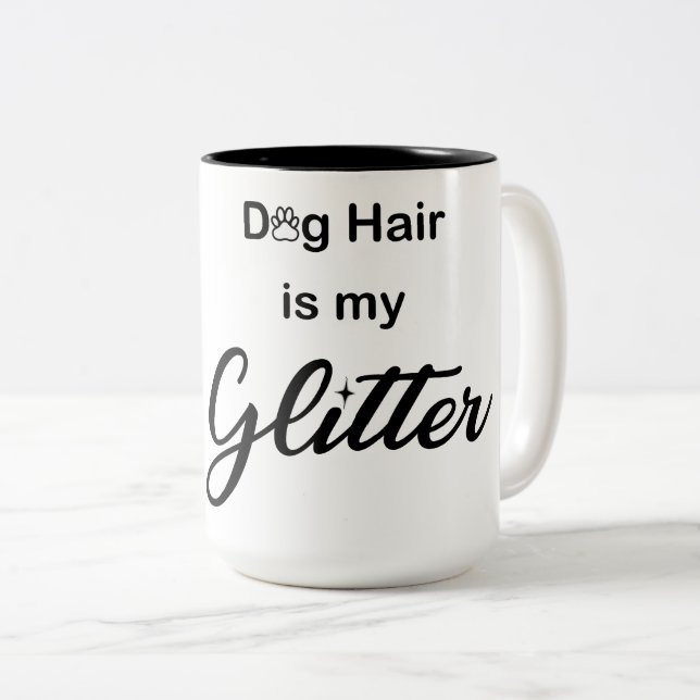 Hunde Hair Glitzer Tasse (VorderseiteRechts)