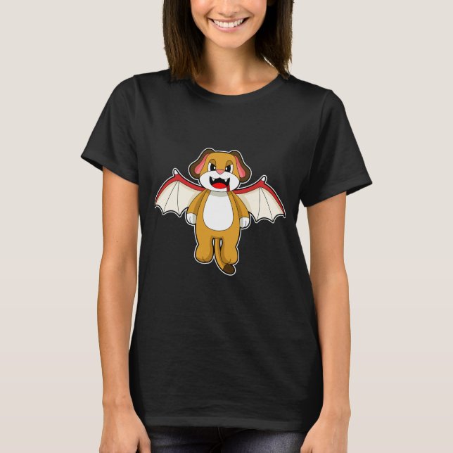 Hunde Halloween Bat T-Shirt (Vorderseite)