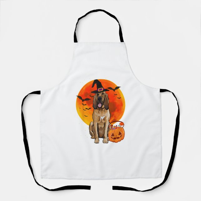 Hunde Halloween Bloodhound Kürbislaterne Pumpkin T Schürze (Vorderseite)