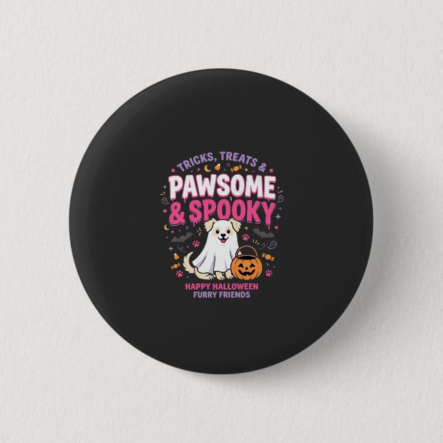 Hunde Halloween Boo Crew (2) Button (Vorderseite)