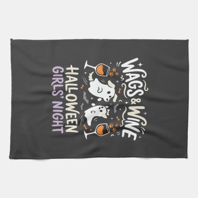 Hunde Halloween Boo Crew Geschirrtuch (Horizontal)