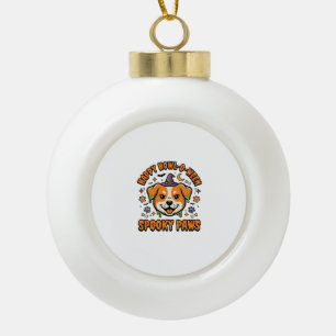 Hunde Halloween Gruselige Pfoten Keramik Kugel-Ornament
