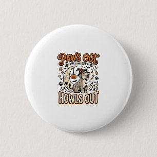 Hunde-Halloween-Heul-Party Button