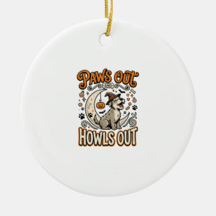 Hunde-Halloween-Heul-Party Keramik Ornament