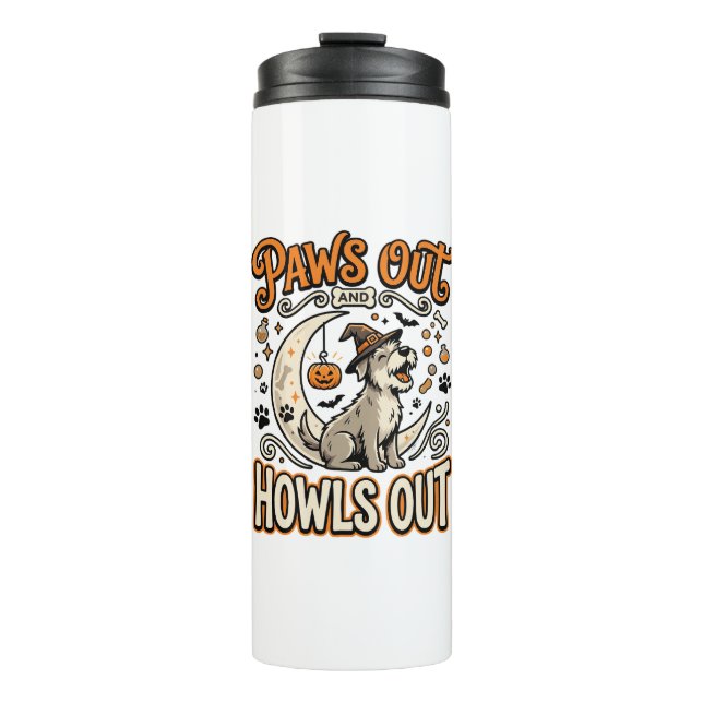 Hunde-Halloween-Heul-Party Thermosbecher (Vorderseite)