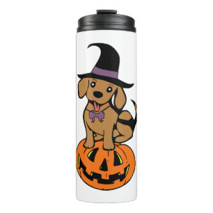 Hunde Halloween-Kürbismaske Thermosbecher