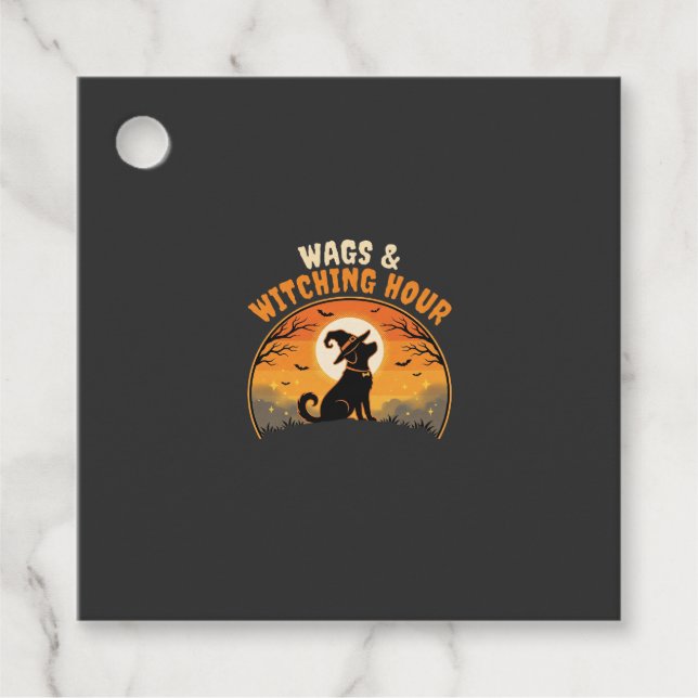 Hunde Halloween Mondlicht Geschenkanhänger (Vorderseite)