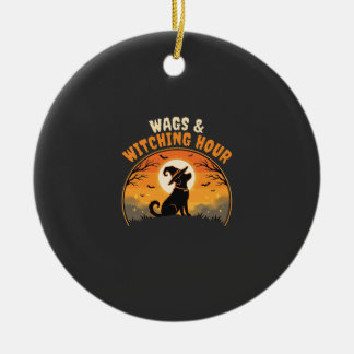 Hunde Halloween Mondlicht Keramik Ornament