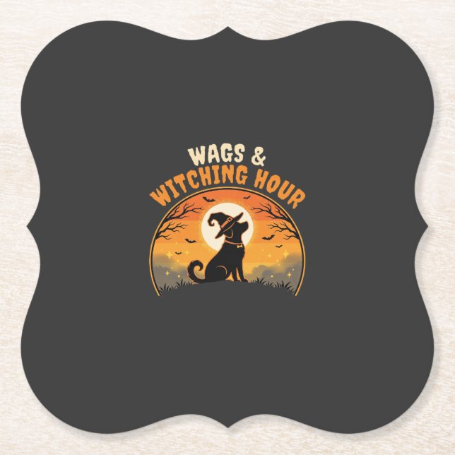 Hunde Halloween Mondlicht Untersetzer (Vorderseite)