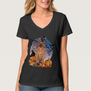 Hunde Halloween Rhodesian Ridgeback Kürbislaterne T-Shirt