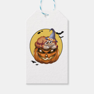 Hunde Halloween T-ShirtHunde Halloween auf Kürbis Geschenkanhänger