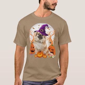 Hunde Halloween Tibetanischer Spanierin Kürbislate T-Shirt