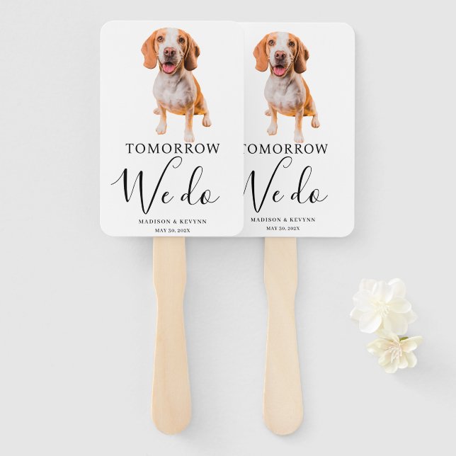 Hunde Hand Fan Wedding Fächer (Vorne und Hinten)