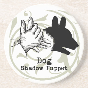 Hunde Hand Puppet Shadow Games Vintag Untersetzer