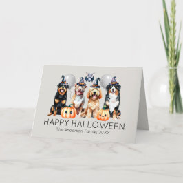 Hunde Happy Halloween Feiertagskarte