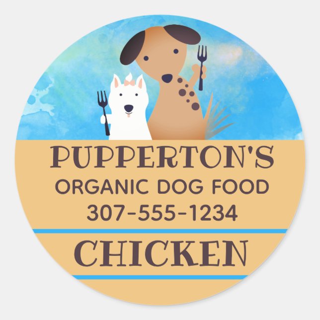 Hunde hausgemachte Leckereien Haustierfutter Koch Runder Aufkleber (Vorderseite)